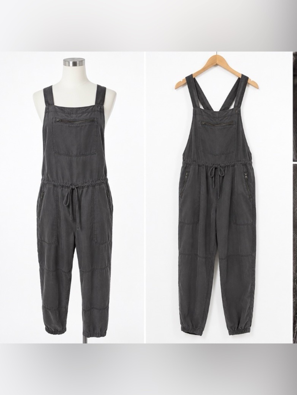 Wilfred Free Aritzia 100% Lyocell Utility Jumpsuit Charcoal Gray Medium